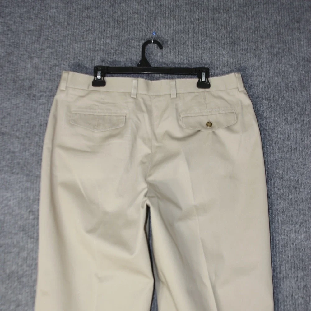 LL Bean Natural Fit Chino Pants‎ Mens 36 Beige Khaki Cotton Trousers 262553
